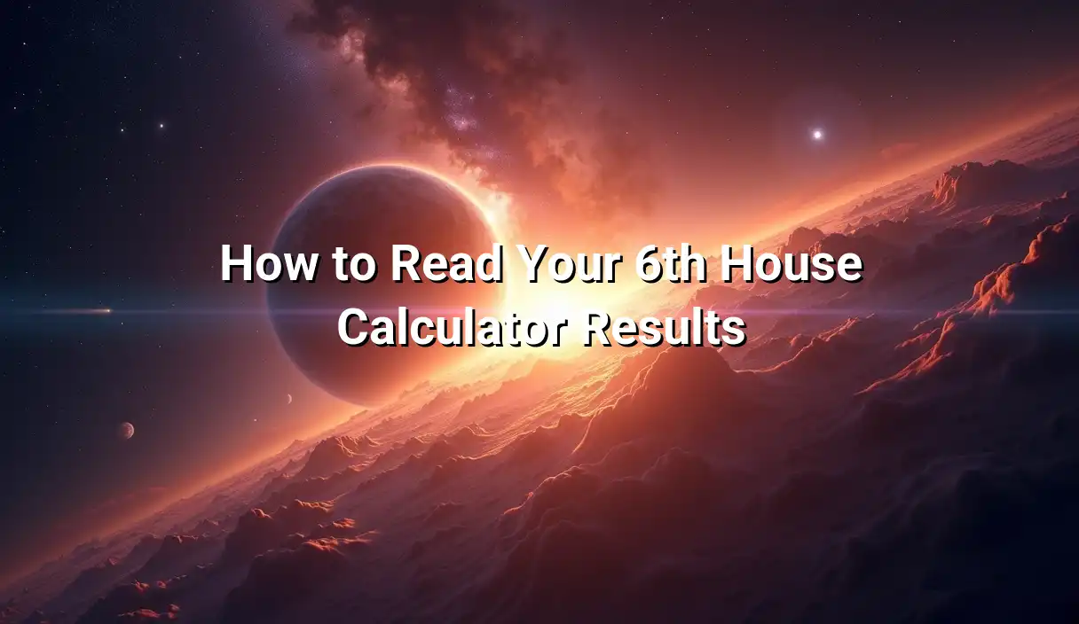 How to Read Your 6th House Calculator Results - 6th House Calculator